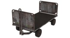 Baggage Cart 1 Rusty Lowpoly 3D Model