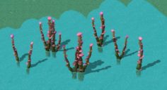 Cartoon sky city – jade pool – strange tree 3D Model