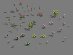 Daughter village – plant flowers 3D Model