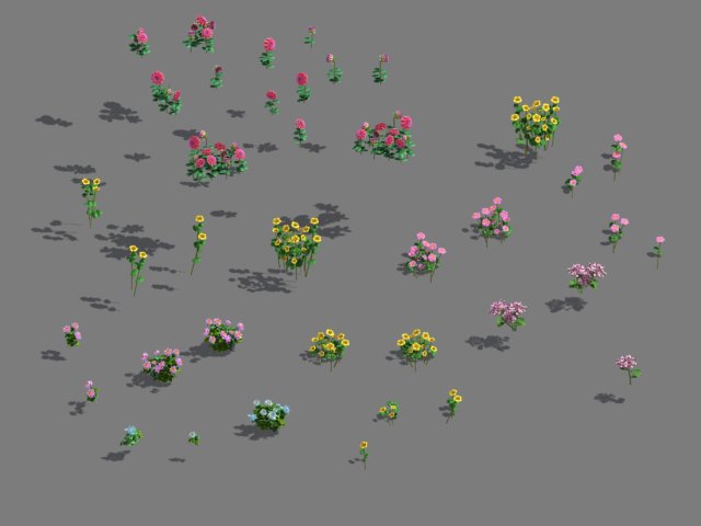 Daughter village – plant flowers 3D Model