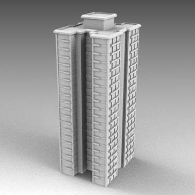 apartment block 3D Model