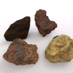 4 Volcanic Rocks Collection 3D Model