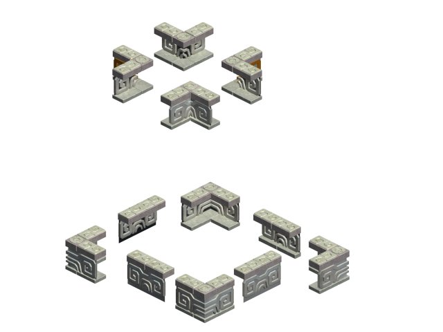 Square platform – base guardrail 3D Model