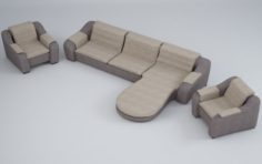 Sofa and armchairs 3D Model