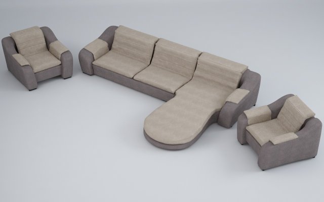 Sofa and armchairs 3D Model