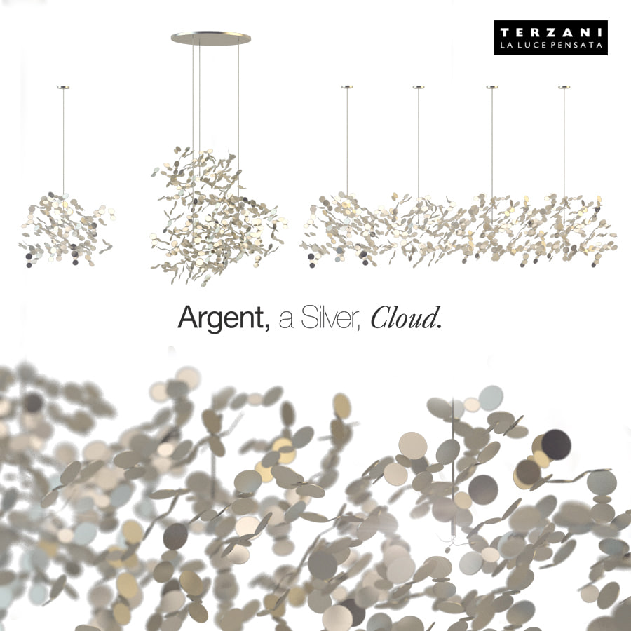 Chandelier terzani Argent a Silver Cloud N90S N91S N92S 3D Model