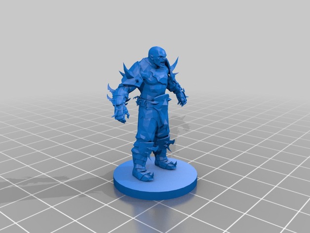 Male Half-Orc-Ogre Miniature  3D Print Model
