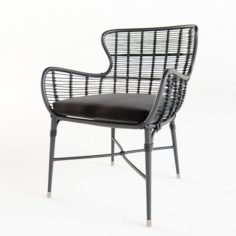 Lacey Modern Classic Espresso Outdoor Chair 3D Model