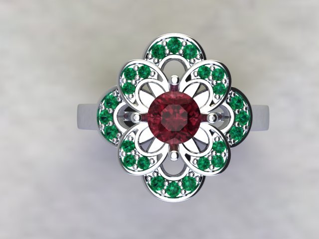 Flower Ring Free 3D Model