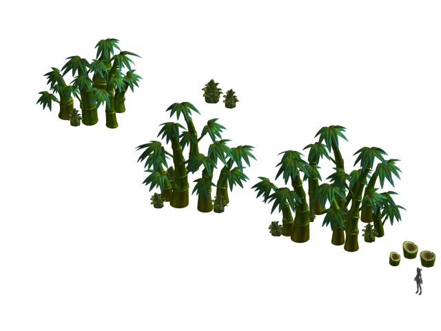 Cartoon plant – bamboo 02 3D Model