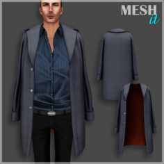 Male Coat Over Shoulders 3D Model