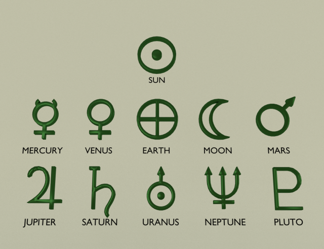 Solar System Symbols From NASA 3D Model