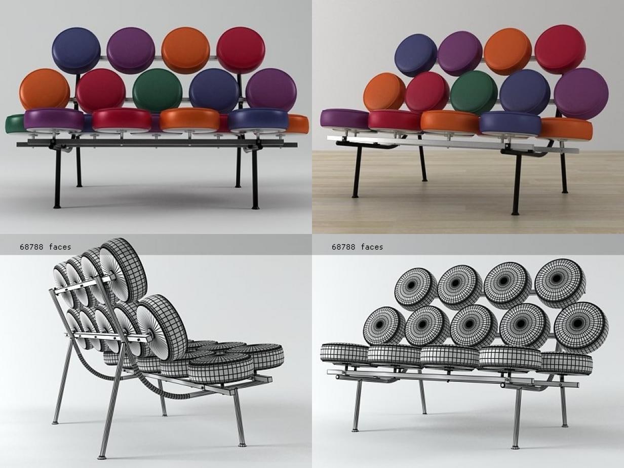 Marshmallow Sofa 3D Model