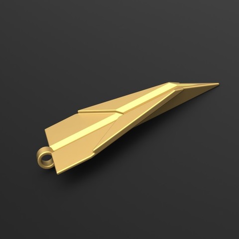 Paper Plane Pendant 3D Print Model