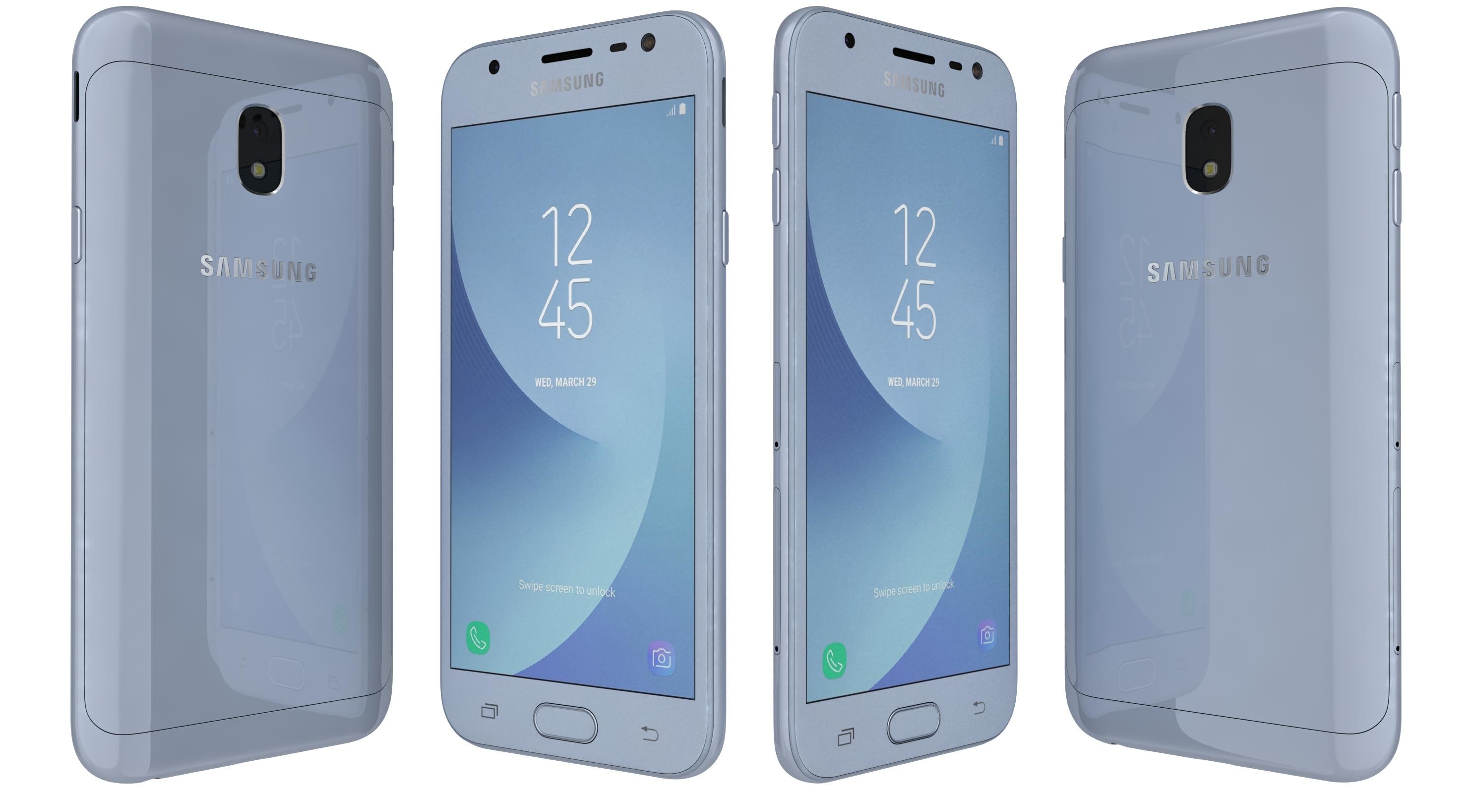 3D Samsung Galaxy J3 2017 Blue model 3D Model