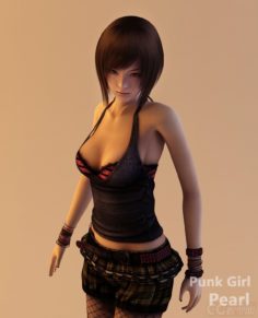 Realistic Rigged Oriental Punk Sexy Girl 3D model 3D Model