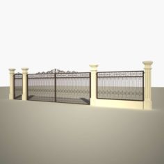 Cast iron fence or gate 3D Model