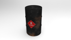 Flammable material barrel Free 3D Model