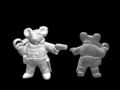 Mouse Pookah Space Pirate (28mm/Heroic scale) 3D Print Model