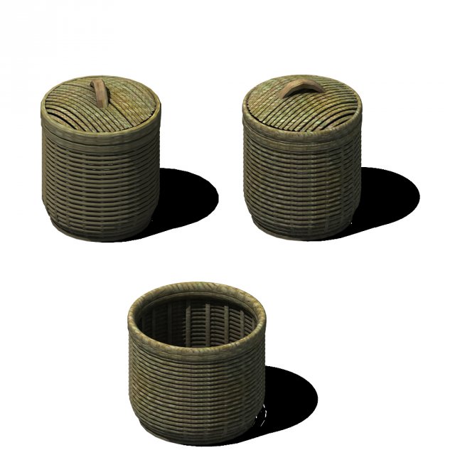 Bamboo basket 032 3D Model