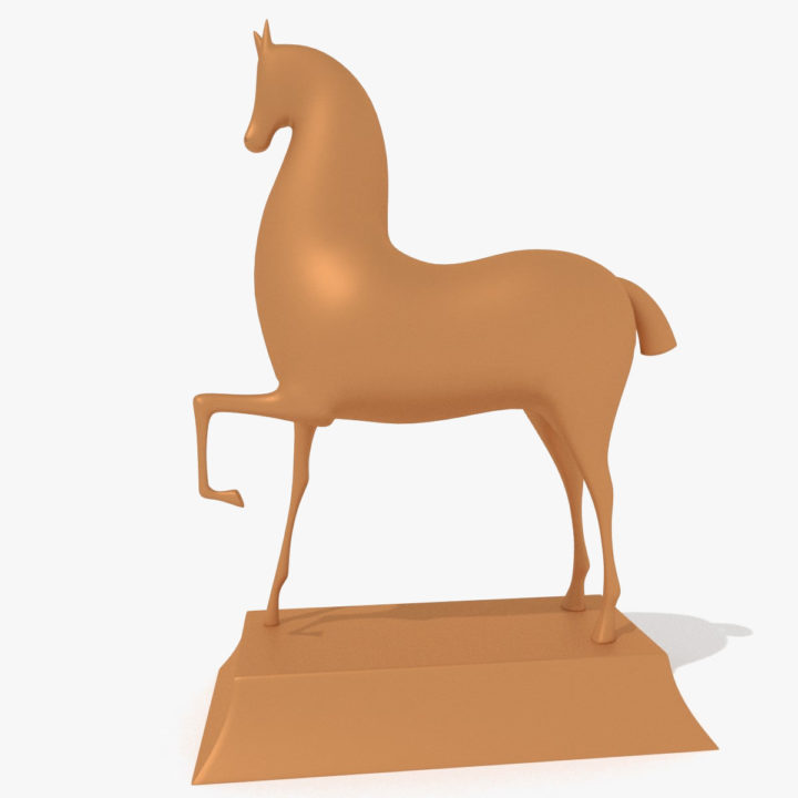 Horse Statuette Modern Styled 3D Model