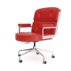 Red Leather Swivel Chair 3D Model
