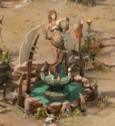 Forgotten tribe – harvest goddess broken stone 3D Model
