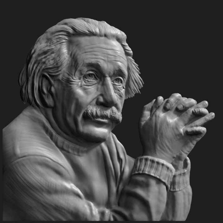 3D Albert Einstein relief 3D Model