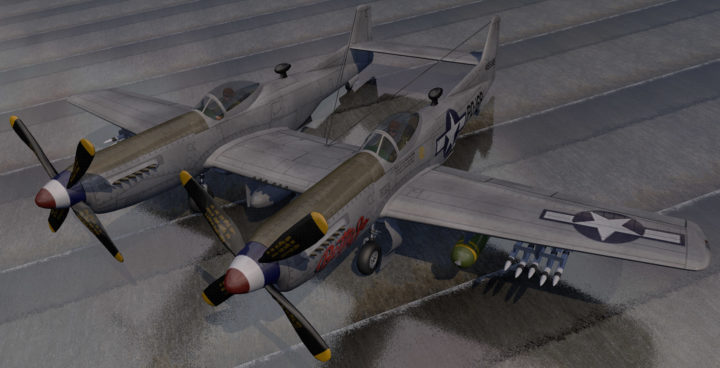 3D North American P-82 Twin Mustang 3D Model