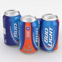 Beer Can Bud Light Football 2014 Browns 12 fl oz model 3D Model