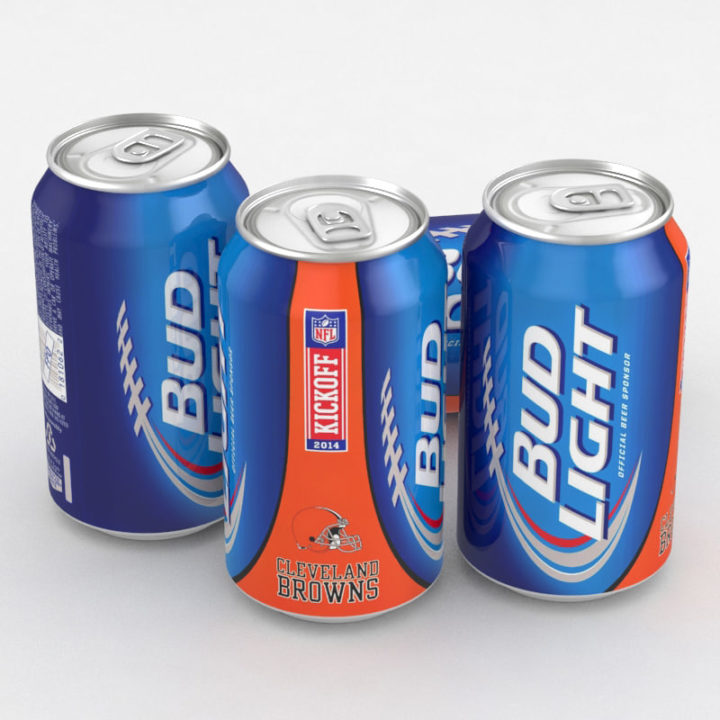 Beer Can Bud Light Football 2014 Browns 12 fl oz model 3D Model