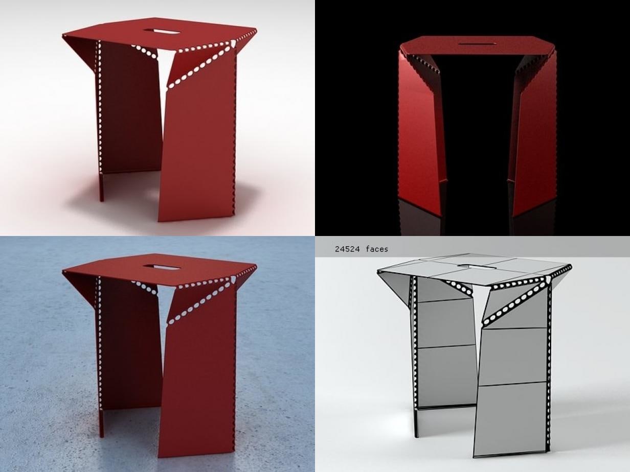 Bent Stool 3D Model