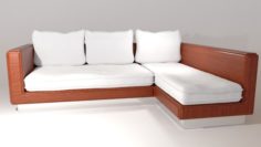Wooden Couch 3D Model