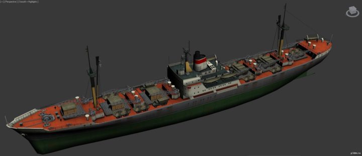 Leninsky Komsomol-class cargo ship 3D Model