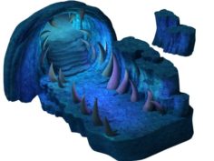 Cartoon submarine city – submarine underground entrance 3D Model