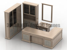 Office cabinet classic table bookcase 3D Collection