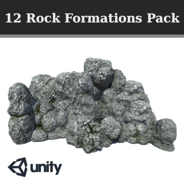 12 Rock Formations Pack 3D Model