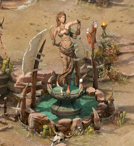 Forgotten tribe – harvest goddess broken stone 3D Model