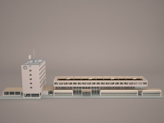 Railway Station 3D Model