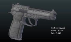 Beretta M9 pistol Free 3D Model