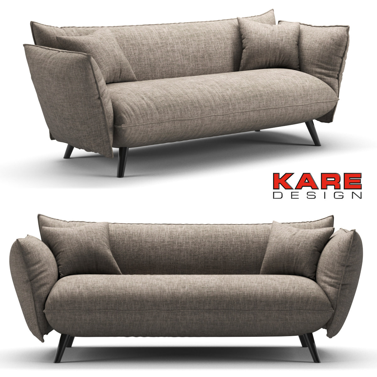 Kare Sofa Molly Cliff 3-Seater 3D model 3D Model