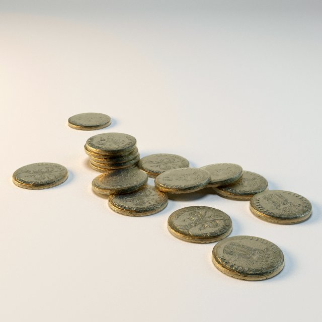 Old coins Free 3D Model