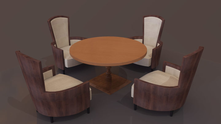 Cafe Table & Chair 3D Model