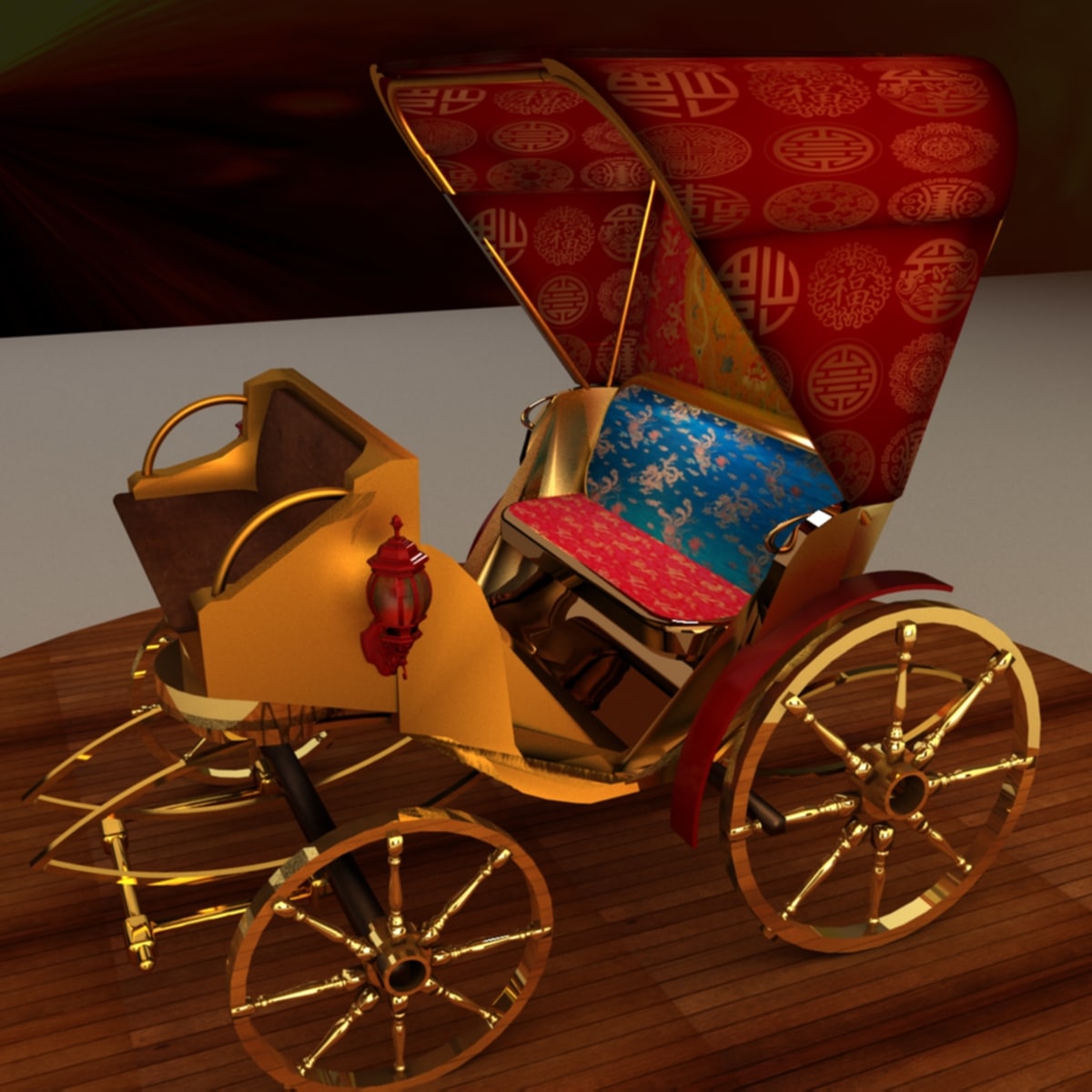 3D Chinese carriage 3D Model