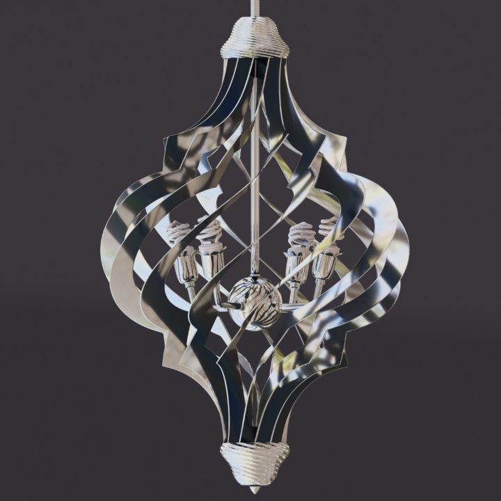 Twisted Patterned Moroccan Lamp model 3D Model