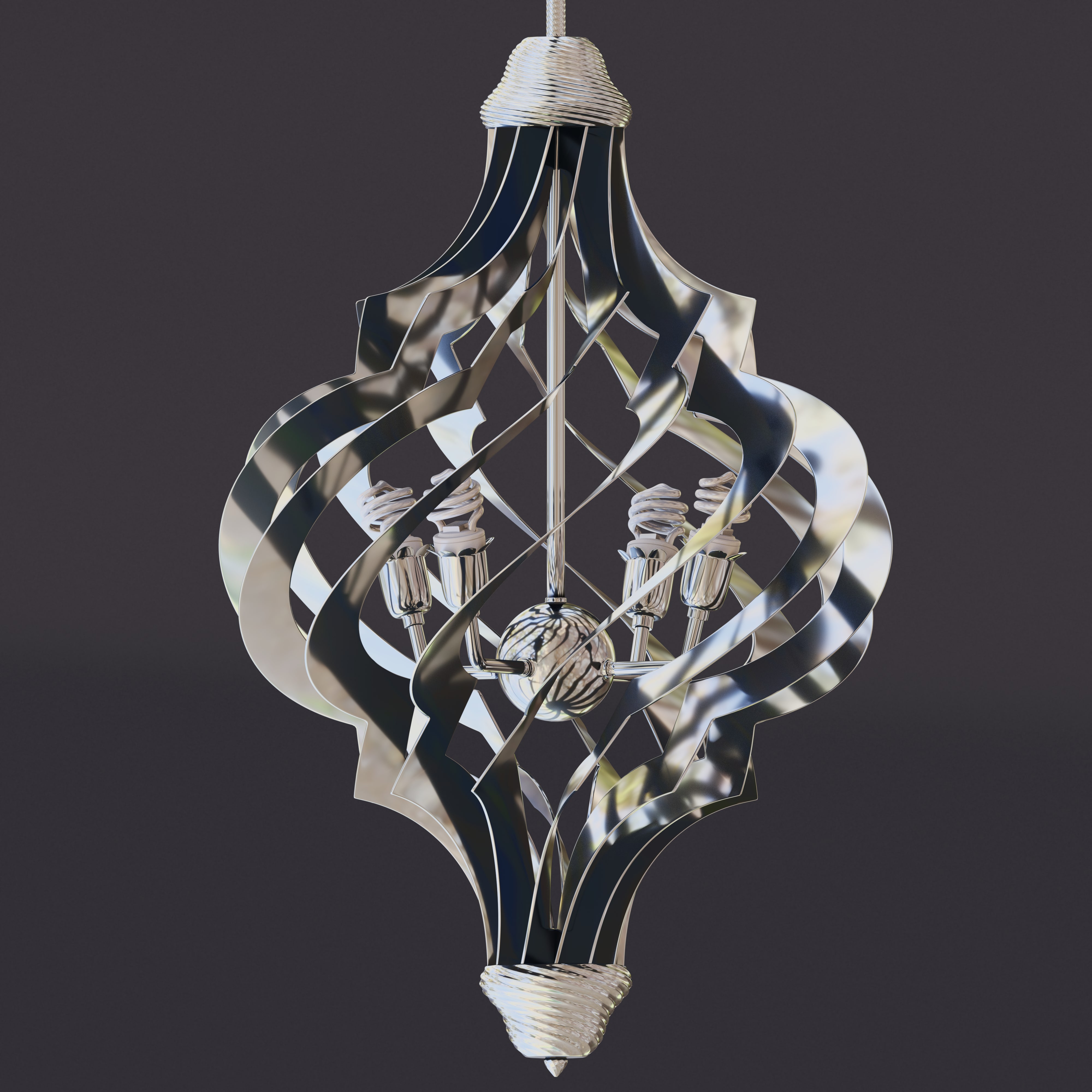 Twisted Patterned Moroccan Lamp model 3D Model