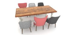 Table + 6 Chairs 3D Model