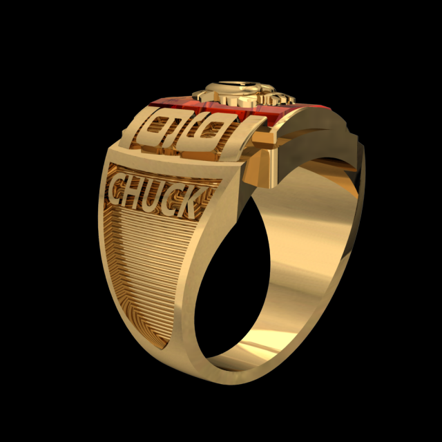 GOLD RING 18K RUBY 3D Model