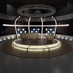 Virtual TV Studio Chat Set 20 3D Model