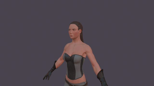 Female hero low poly 3D Model